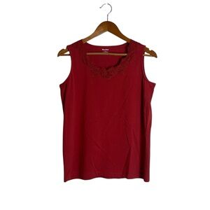 3 for $30! Tan Jay lace‎ trim tank top. Size small